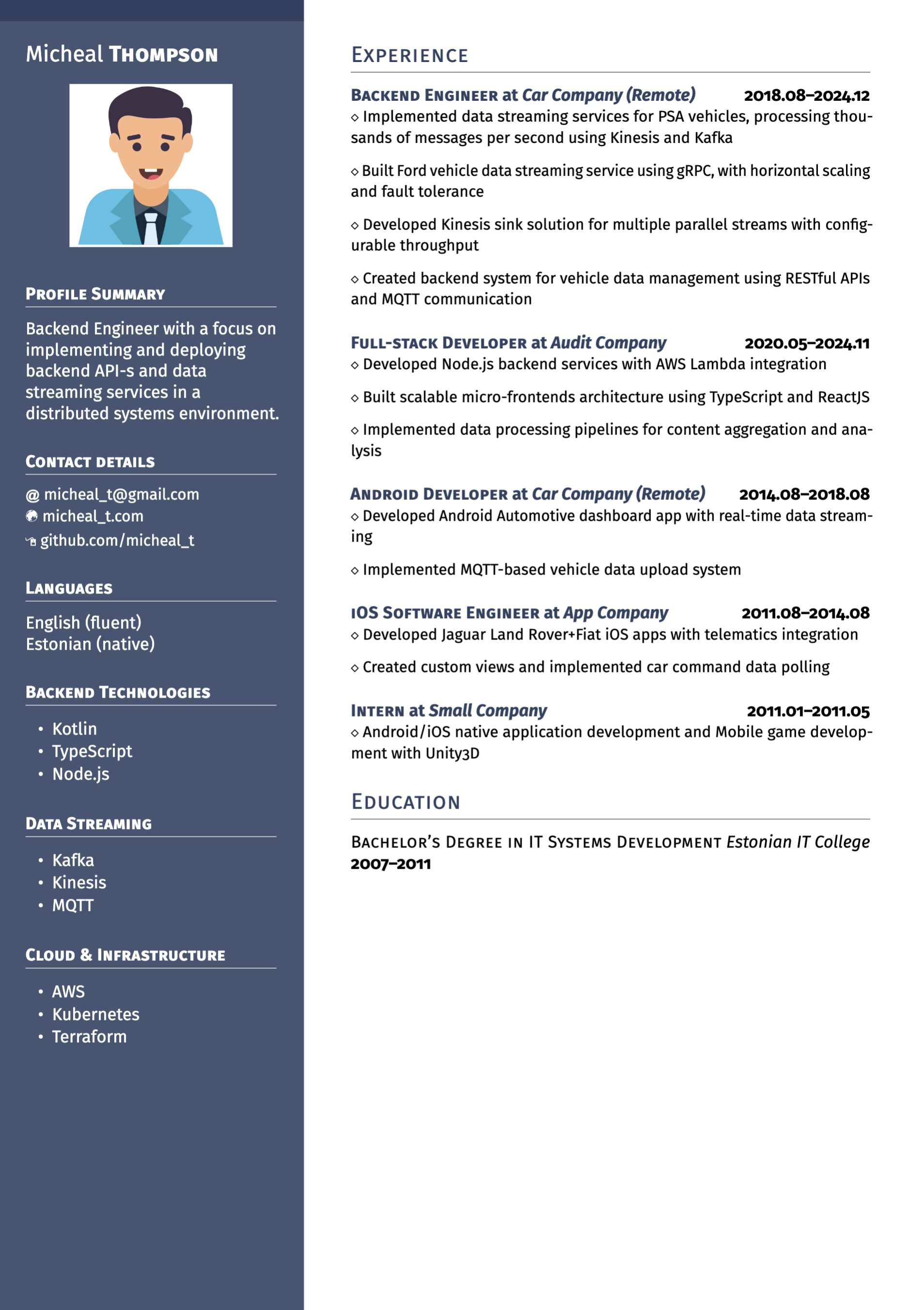 Resume Template 1