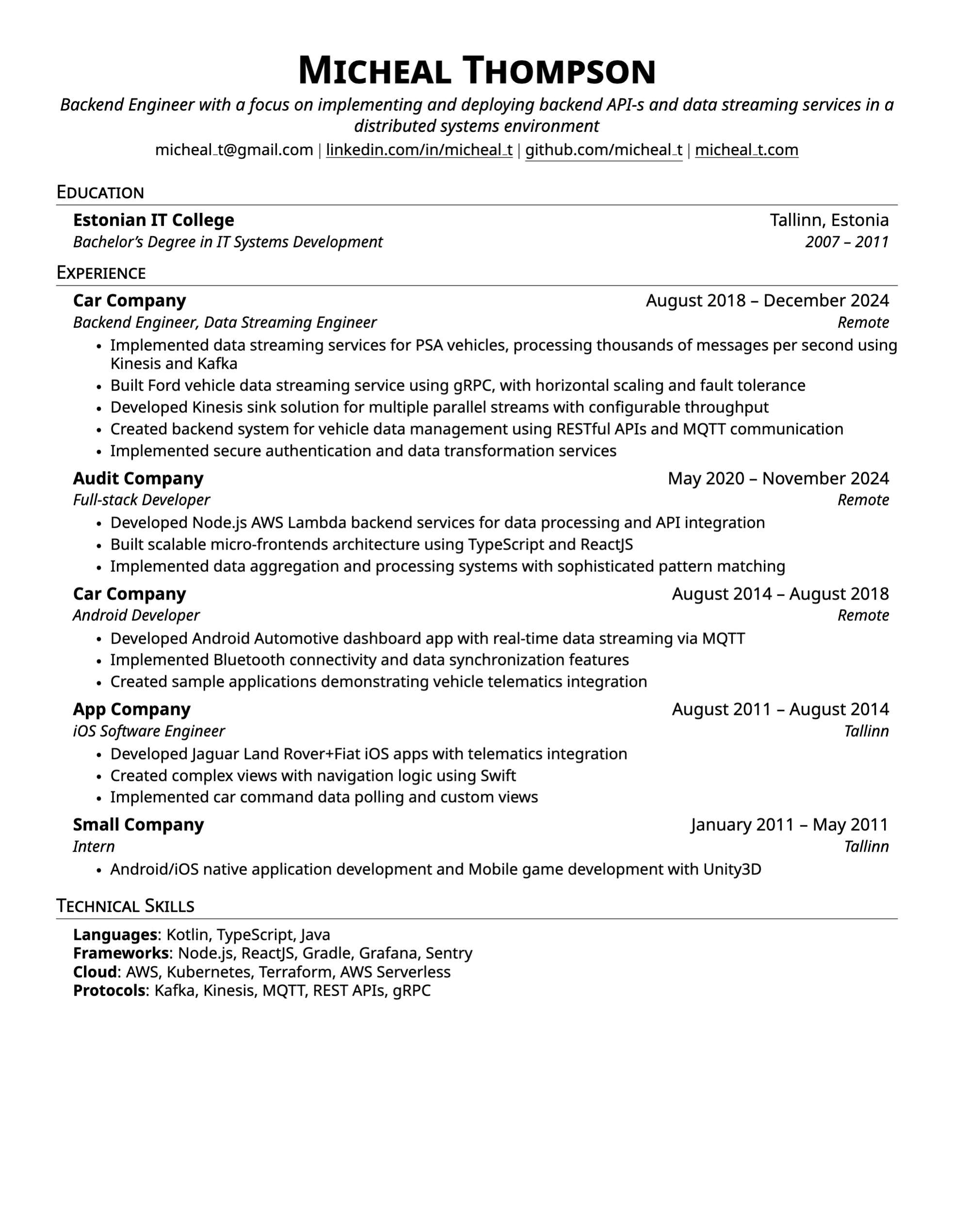 Resume Template 2