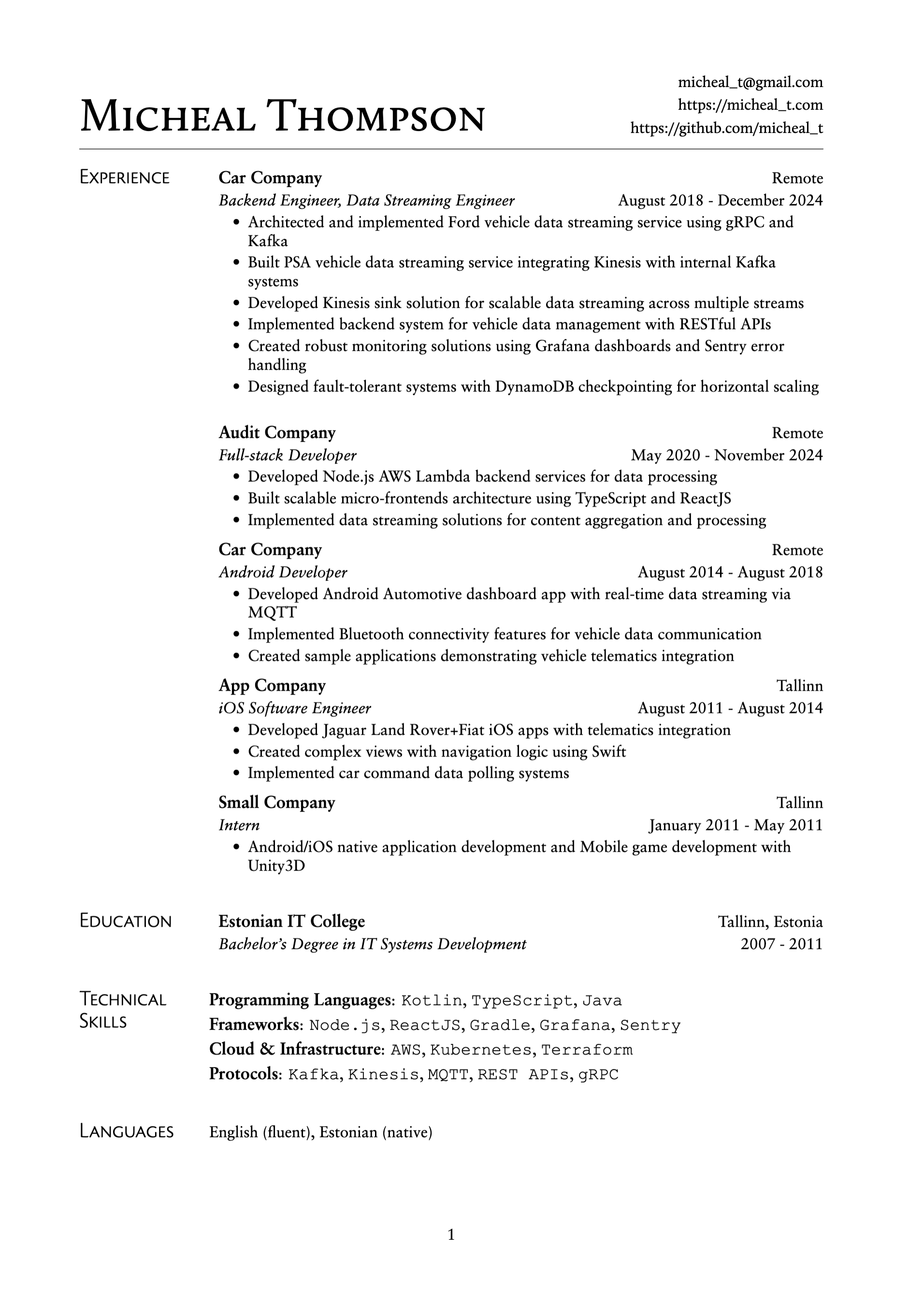 Resume Template 5